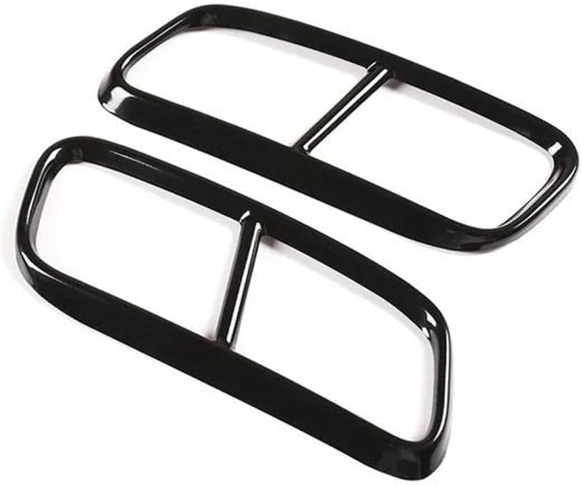 Stainless Steel Black Car Rear Exhaust Tail Pipe Cover Muffler Decoration Exterior, for 2016-2019 Audi Q7 4M