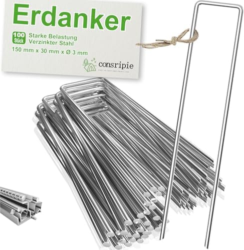 50 Stück Erdanker Verzinkt - U-förmige Bodenheringe Mit Unterlegscheiben Für Gartenvlies & Zelte