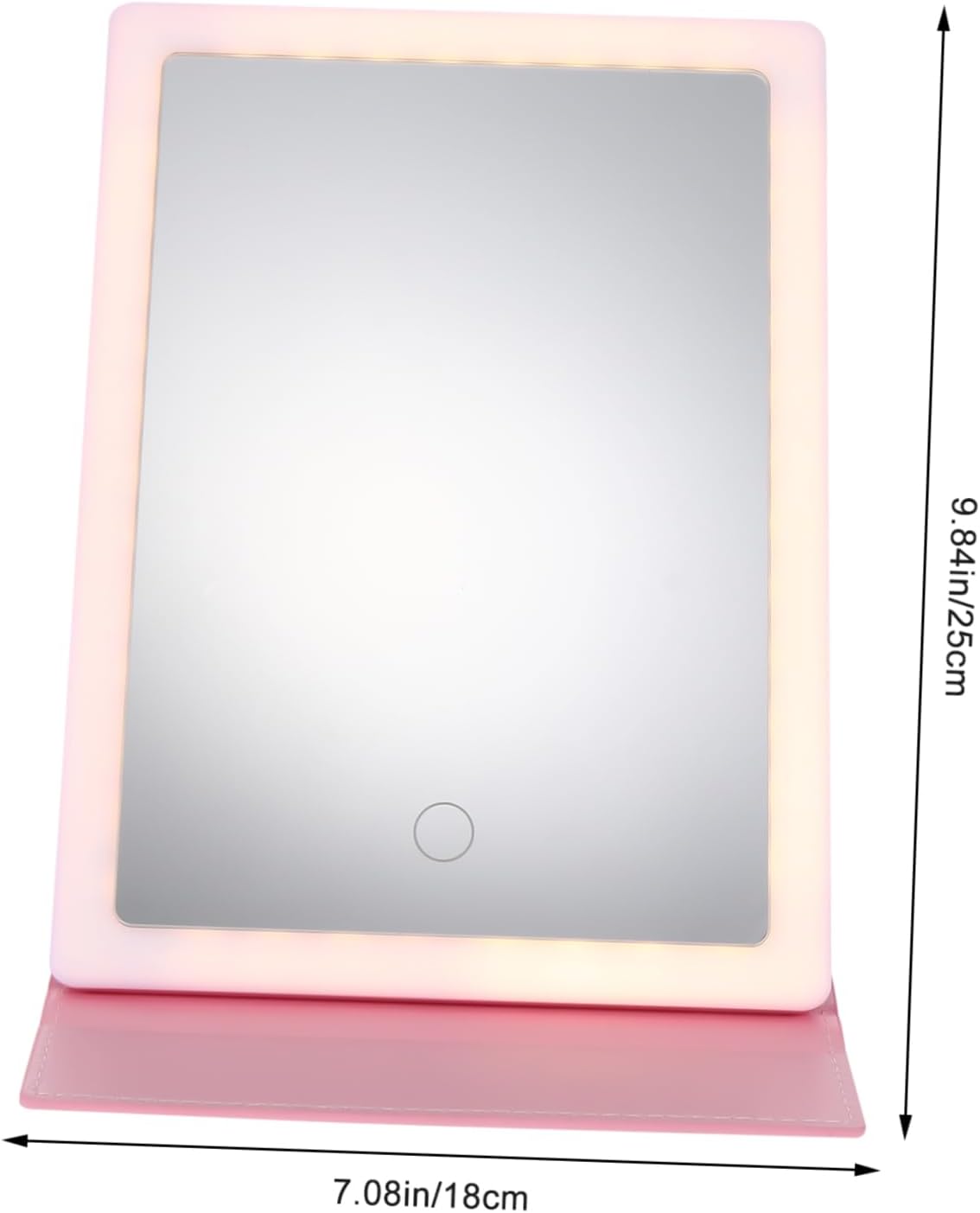 LIFKOME Travel Folding Makeup Mirror Led Lights Pu Light Modes Modern Style Easy to Carry