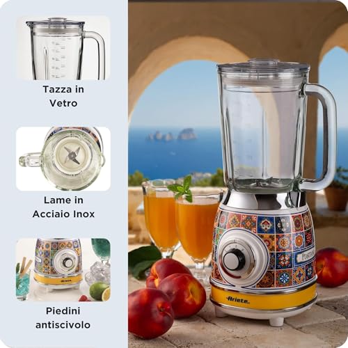 Ariete 583 Frullatore Positano con tazza in vetro da 1,5 Litri, 4 Lame in Acciaio Inox, 4 Velocità + Pulse,1000 Watt 3 Ariete 583 Frullatore Positano con tazza in vetro da 1,5 Litri, 4 Lame in Acciaio Inox, 4 Velocità + Pulse,1000 Watt