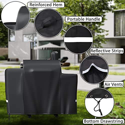 Grisun Grill Cover For Pit Boss Platinum Laredo 1000 Wood Pellet Grill, 600D Heavy Duty Anti-Fade Waterproof Grill Cover With Portable Handle And Reinforced Hem #TOP3