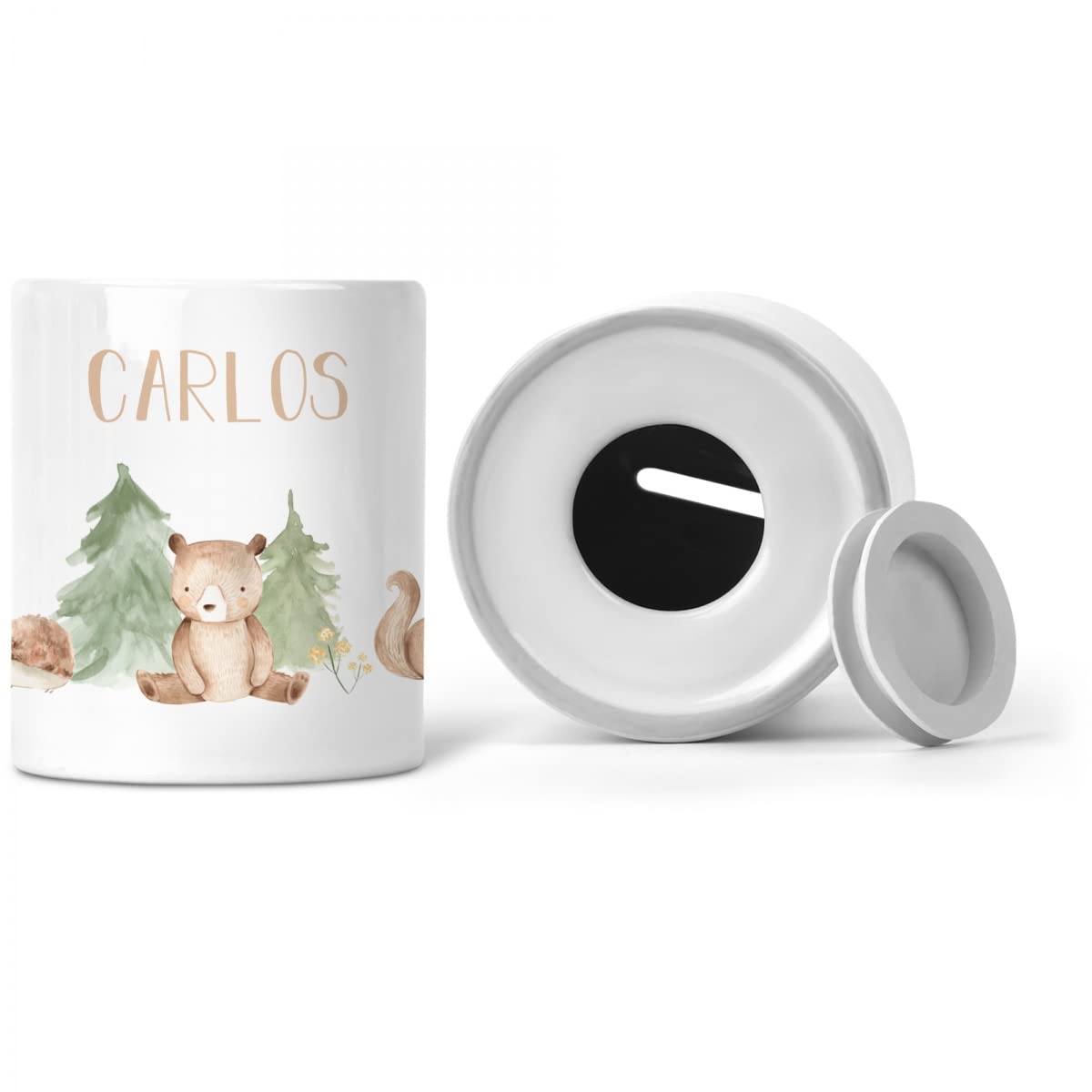 Tirelire Enfant Personnalisée Chantier - Cadeau Gravé Avec Nom Pour Garçons Et Filles