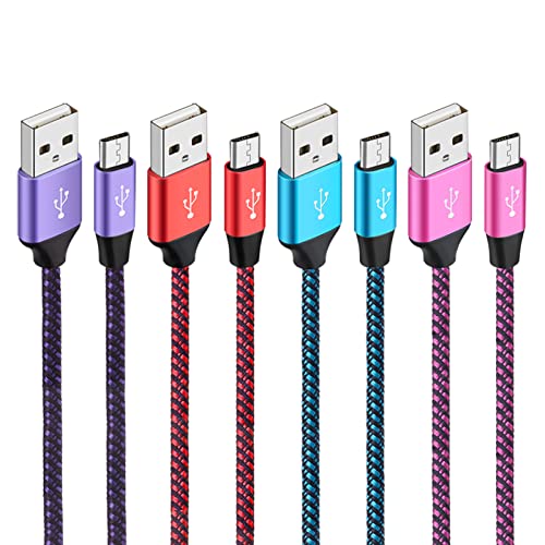 Bynccea Micro Usb Cable Android,[4-Pack 6Ft ] Cell Phone Charger Cord Nylon Braided Fast Charging Compatible With Samsung Galaxy S7 J7 Edge,Lg,Htc,Moto,Kindle Fire,Sony,Xbox #TOP2