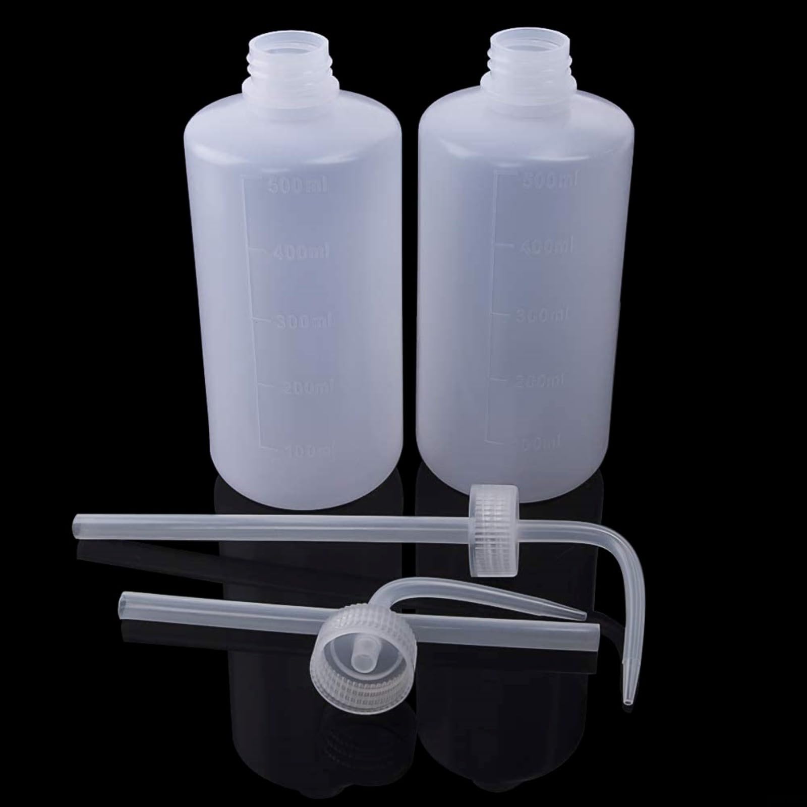 6 bottiglie di sicurezza in plastica da 500 ml, bottiglia da spremere con punta inclinata per un flusso uniforme, bottiglia flessibile per conservare acetone, utensili da lavaggio