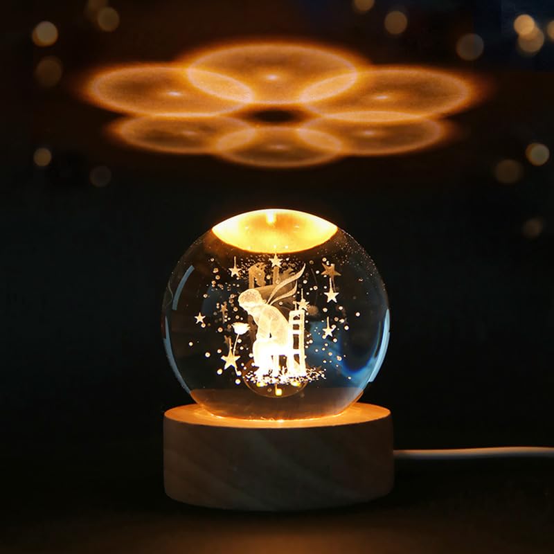Boule de cristal Petit Prince : rompre la peur du noir avec une veilleuse colorée et chaude