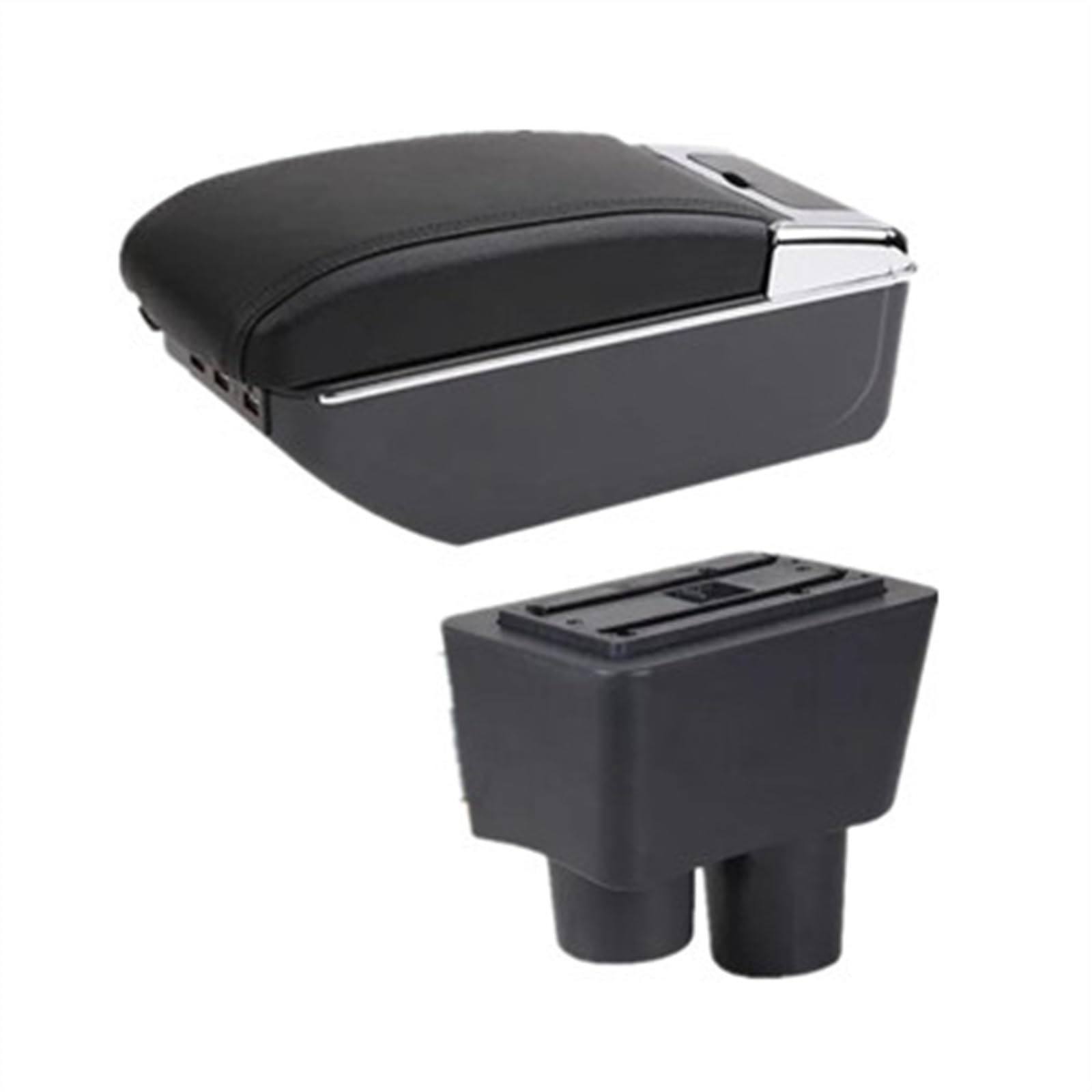 NMJLQW Storage Rack Car Interior Accessories Center Console Storage Box Multifunctional Armrest Storage Box For Almera For Versa(D black line)