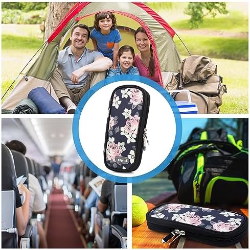 YOUSHARES Insulin Cooler Travel Case - Insulin Pen Case with 2 Cooler Ice Packs for Diabetic Supplies, Medicine Cool Bag for Travel (Flower)