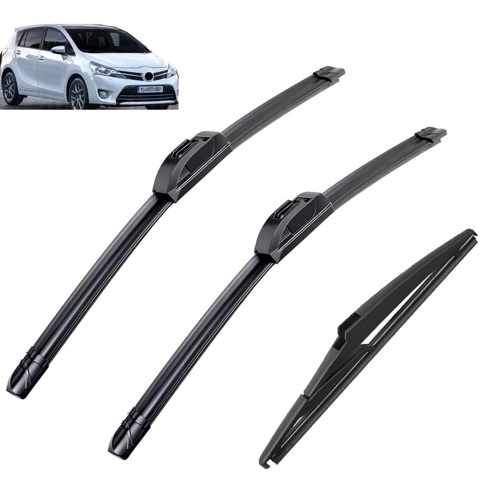 Zestaw wycieraczek samochodowych przód i tył do Toyota Verso 2009-2019 Szczotki do szyb samochodowych 26"+16"+12"