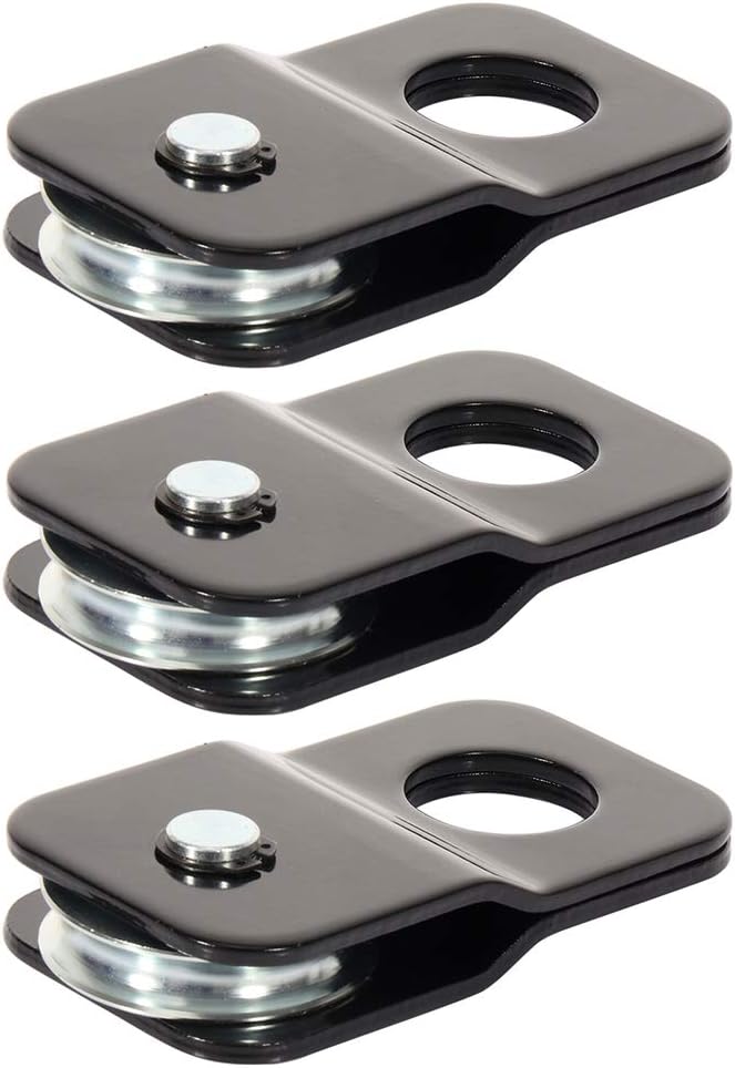 ECCPP 3 PCS 4 Ton Snatch Block Pulley for 4X4 ATV UTV SUV Pickups Recovery (Black)