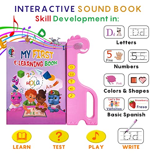 Curious 2 Learn Abc Learning For Toddlers, Busy Book, Speech Therapy, Alphabet Sound Book, Preschool Learning Activities, Letter Tracing, English & Spanish, Educational Toys - Age 3+ Girls / Boys #TOP7