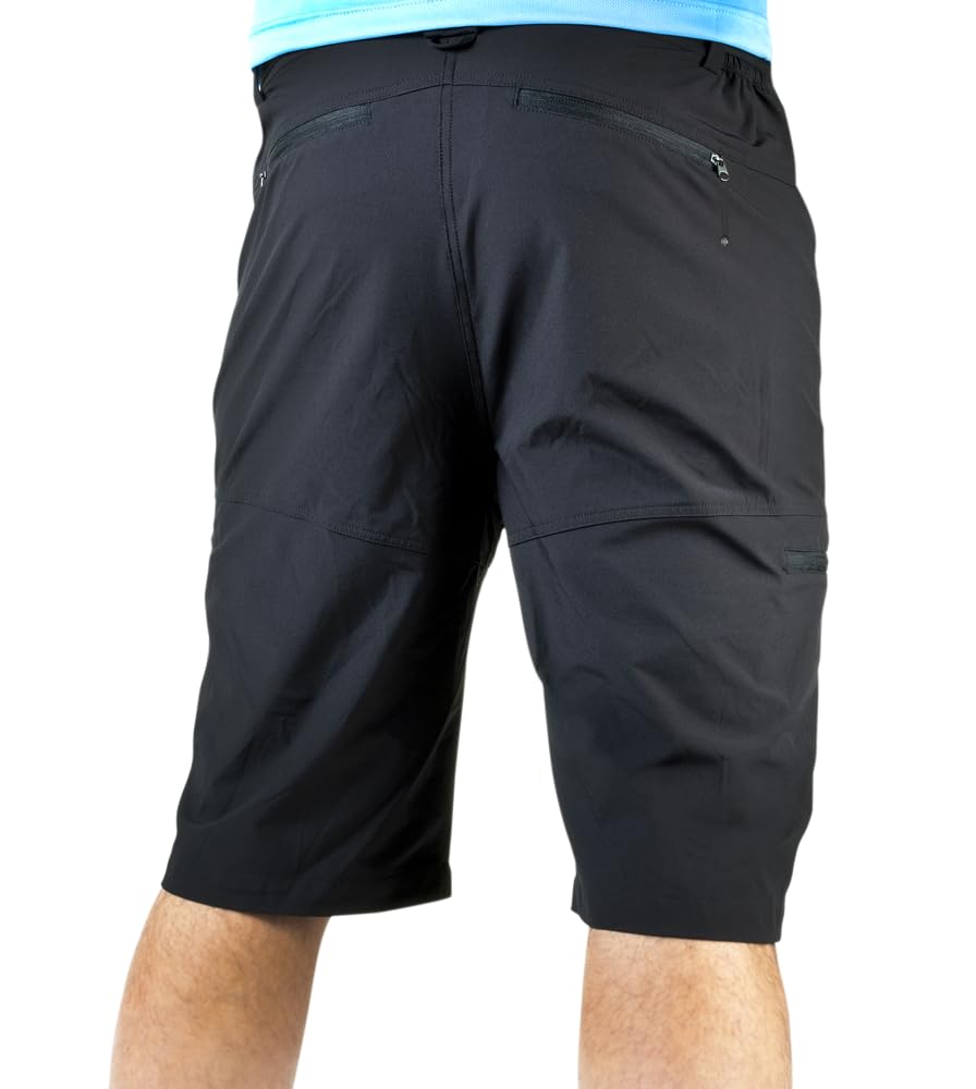 AERO|TECH|DESIGNS | Men's Multi-Sport Shorts | Loose Fit Activewear Cargo Shorts | Medium | Black
