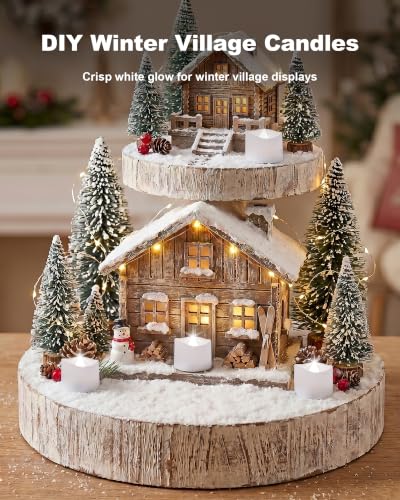 Image of Homemory 24-Pack Flameless Tea Lights Candles Battery Operated, 200+ Hours