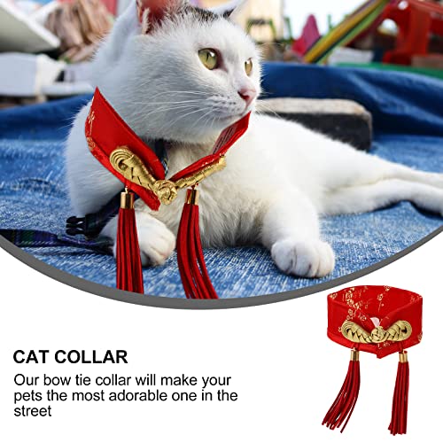 Collar con moño festivo para mascotas estilo chino miniatura 7