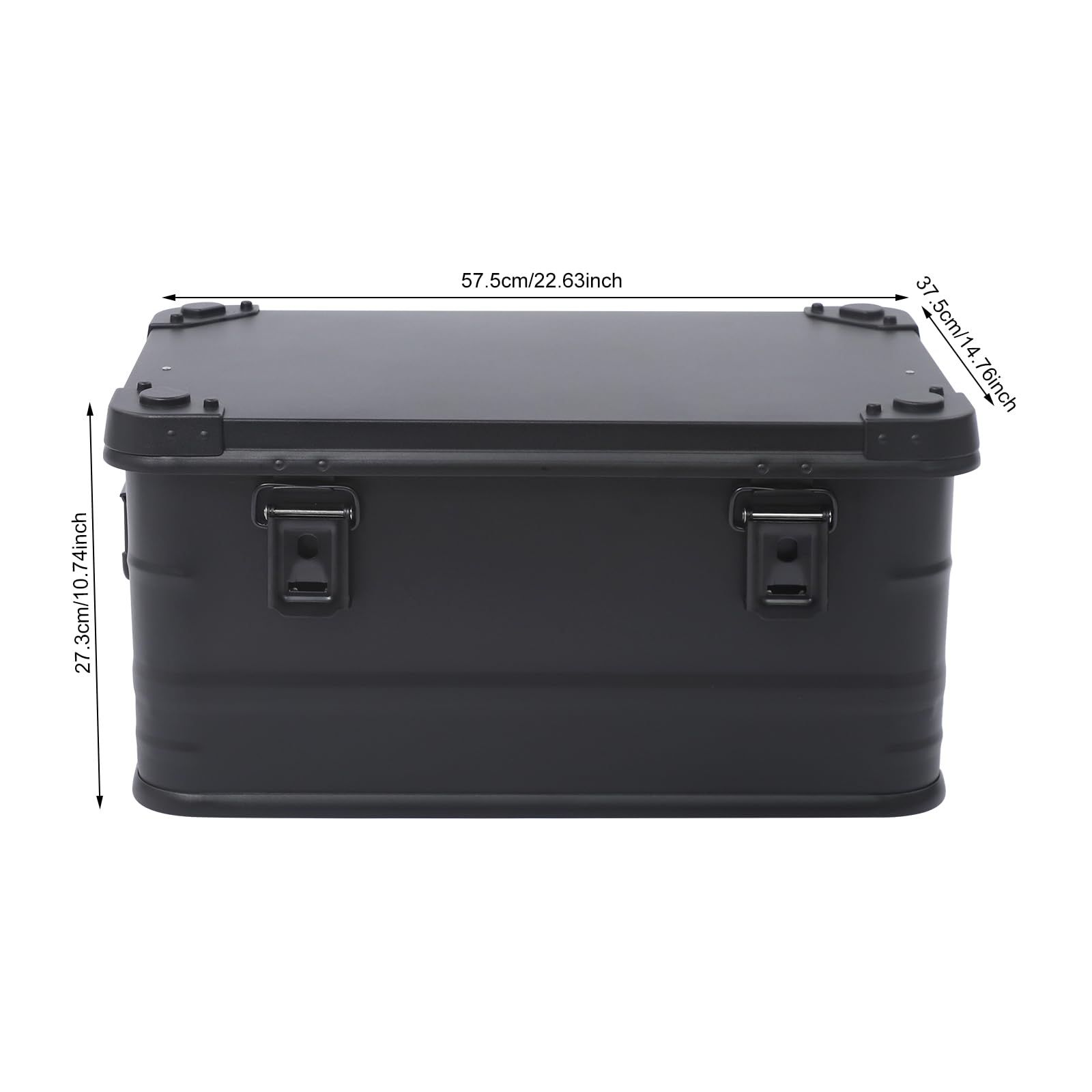 Aufbewahrungsbox mit Deckel 50L, Camping Transportbox Aluminium Wasserdicht, Stapelbar Metallbox Verschlussclips, stoßfest mit Dichtung, Outdoor Kiste für Camping, Angeln, Auto, Werkstatt