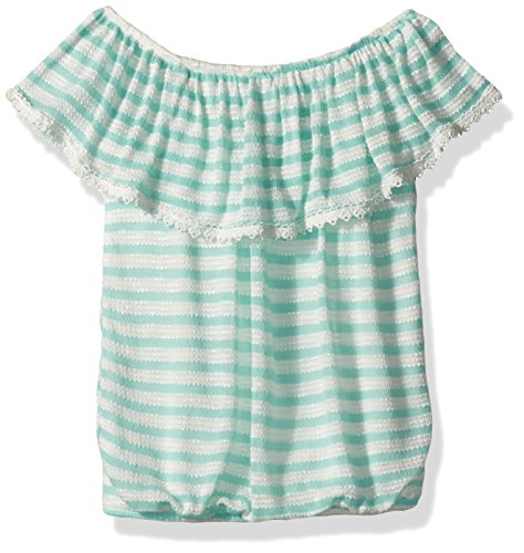 Speechless Girls' Striped Sweater Knit Peasant Top