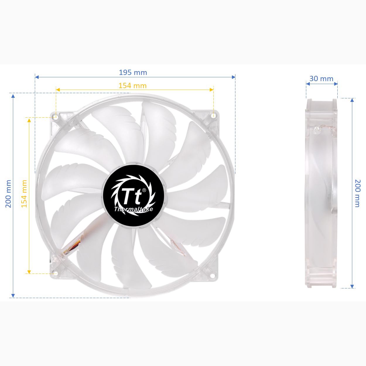 Amazon.com: Thermaltake 200mm Pure 20 Series Blue LED Quiet High