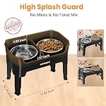 URPOWER 3-in-1 Elevated Dog Bowls - Mess Proof Double Deck 4 Height Adjustable Raised Stand with 2 Stainless Steel Food Bowls & Licking Plate for Small, Medium & Large Dogs - Image 2