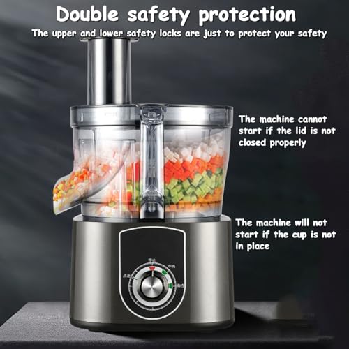 LYFDPN Kommerzieller Gemüsewürfelschneider, 2-in-1-Elektro-Gemüseschneider, Schredder, Frühlingszwiebel-Kreisschneider, multifunktionale Küchenmaschine (Grey) 7 LYFDPN Kommerzieller Gemüsewürfelschneider, 2-in-1-Elektro-Gemüseschneider, Schredder, Frühlingszwiebel-Kreisschneider, multifunktionale Küchenmaschine (Grey)