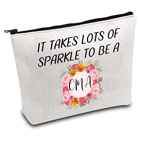 BDPWSS CMA Make-up-Tasche, Geschenk für medizinische Assistenten, CMA-Make-up-Tasche, es braucht viel Funkeln Cover