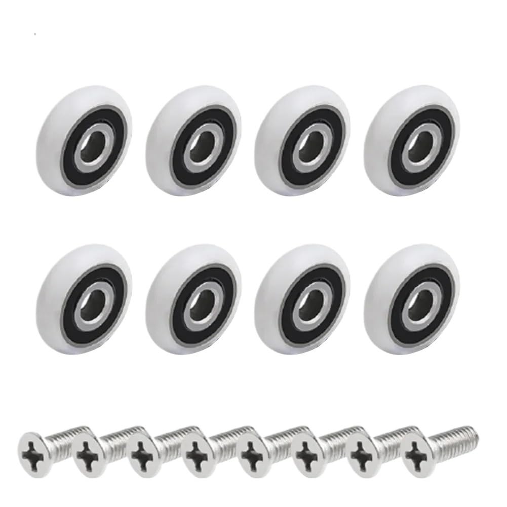 Shower Door Rollers 8Pcs Shower Door Roller Re-Placement Pulley 19/23/25mm Wheel Diameter Cabins Sliding-Shower Stainless Steel Parts(25mm)
