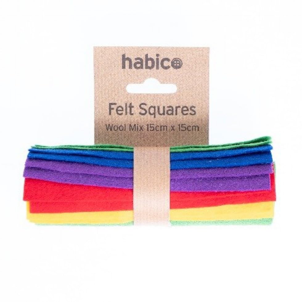 Minerva Core Range Wool Felt Fabric Packs Wool, Viscose Mix 15 Mediumweight & Suitable for Toy Making - Sold per Pack