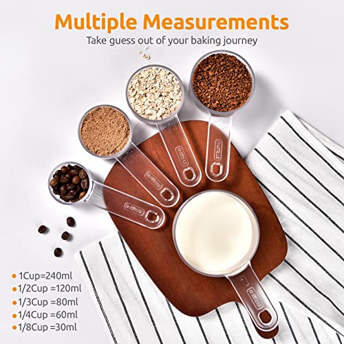Image of U-Taste 18 /8 Stainless Steel Measuring Cups Set of 5-Piece for Dry & Liquid