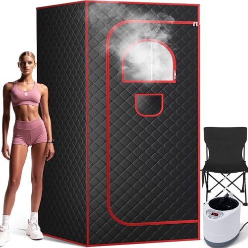 colorfarm Sauna Box, Portable Sauna for Home, Steam Sauna for Full Body Home Spa with 1200W 3L Steamer (White Steamer)