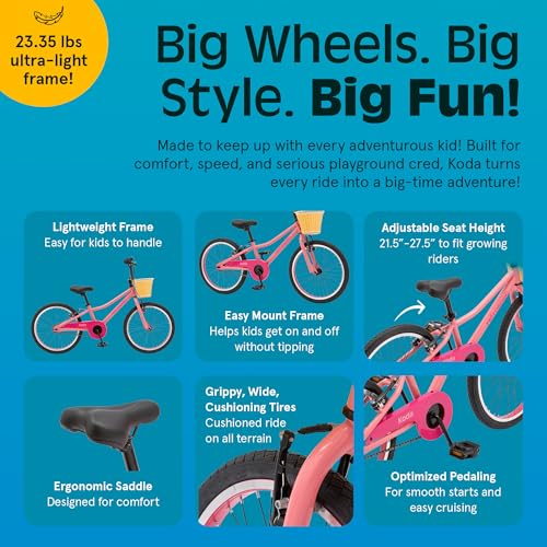 Image of Retrospec Koda Plus Kids Bike for Boys & Girls Ages 6-8 Years - Children's Bicycle, Adjustable Seat & Handlebars
