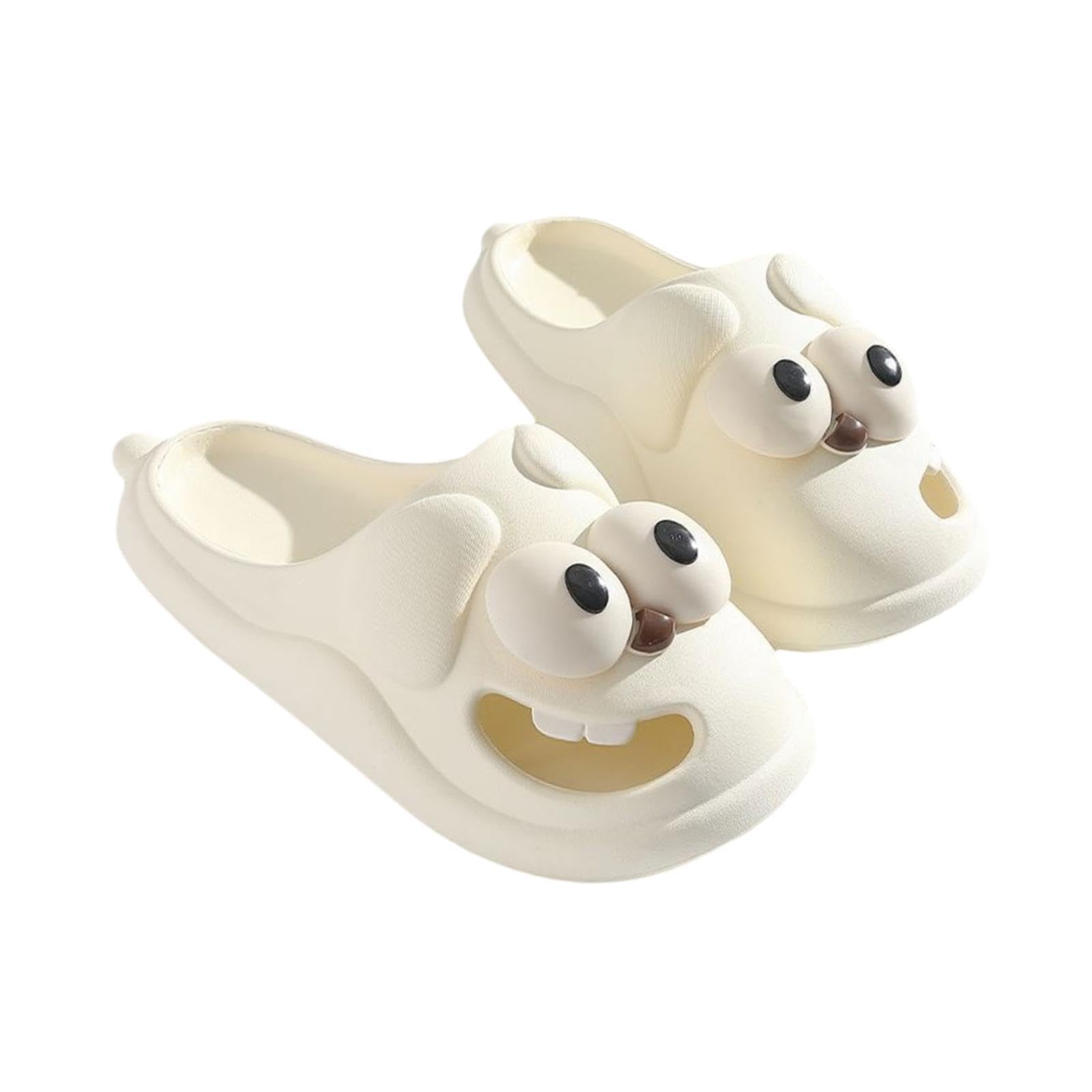 ecomistiq BNF®Big Eyed Dog Shaped Slippers Summer for Public Shower Outdoor Beach Bathroom White 38 to 39|Clothing, Shoes & Accessories|Womens Shoes|Slippers|Package Includes:1 Pair Slippers-picture-14