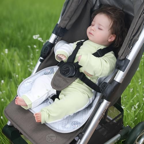 COOLBEBE Car Seat Protector for Potty Training, 11.8in Dry Waterproof Car Seat Liner Toilet Training for Baby Toddler, Piddle Pads Cover Car Seat Pad for Strollers & Carseat (Grey,2 Pcs) - 3