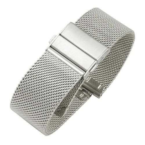 Bracelets de montre fermoir papillon HuanJ en maille milanaise anti-chute
