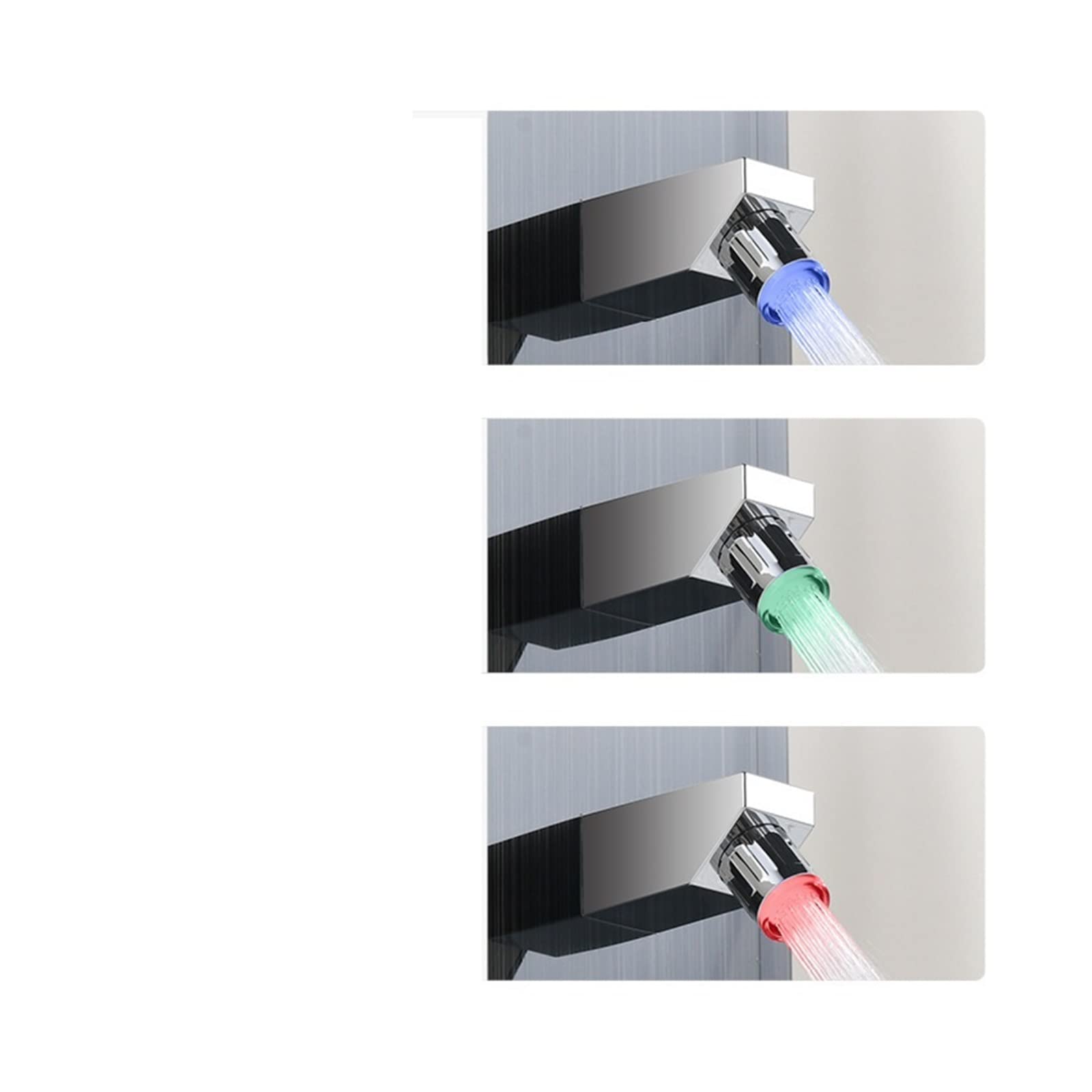 Sistema de ducha de baño con Juego De Ducha Sobrealimentado Inteligente Temperatura Constante Negro Agua Grande Mampara Acero Inoxidable Pantalla Digital para la renovación del baño de la casa
