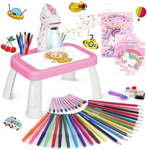Unicorn Drawing Projector Table Set for Kids Girls Include Unicor...