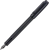 Vista 29 de Jinhao 92 Silver Black Fountain Pen Medium Nib, Solid Metal with Converter Smooth Writer Calligraphy Pen