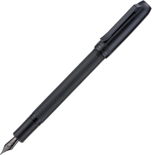 Vista 29 de Jinhao 92 Silver Black Fountain Pen Medium Nib, Solid Metal with Converter Smooth Writer Calligraphy Pen