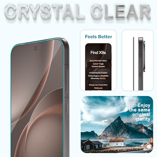 Image of ArmourPro Military-Grade Tempered Glass for Oppo Find X9s - 9H Anti Scratch, Edge-to-Edge Coverage, HD Clarity, Smooth Touch, Case Friendly, Easy Installation Kit with Cable Protector