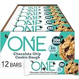 ONE Protein Bars, Chocolate Chip Cookie Dough, Gluten Free with 20g Protein and 1g Sugar, Pantry Staples, 2.12 oz (12 Count)
