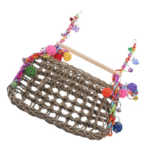Happyyami Columpio para Periquitos Hammock Doble Capa y De Vino Juguete De Escalada para Aves Accesorios para Jaula De Pájaros