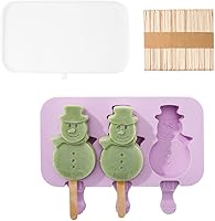 Vista 3 de Lindos moldes de silicona para paletas de hielo, molde de silicona para paletas caseras con 100 palitos de paletas, reutilizables, de fácil Pie