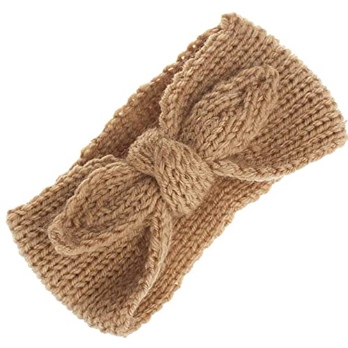 Izus Turban Headband Baby Girl - Warm Rabbit Knot Hair Band, Knit Head Wrap For Newborn, Toddler And Children (One Size (Fit For 2 Months To 7 Years), Camel + Beige) #TOP1