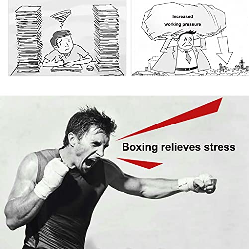 Speed Bags Boxing, Desktop Punching Bag With Suction Cup, Maize Bag, Heavy Duty Leather Boxing Speed Ball For Stress Relief, Fitness Workout (Color : Red+Black, Size : 17 * 36.5Cm) #TOP1