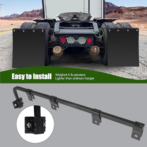 Image of Straight Mud Flap Hanger for Semi Trucks 30.9 inch Length, 1 Pair of Heavy Duty Semi Truck Mud Flap Hangers for Semi Truck Accessories.