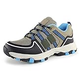 Hawkwell Kids Outdoor Hiking Shoe(Toddler/Little Kid/Big Kid),Brown Blue Mesh,4 M US Big Kid