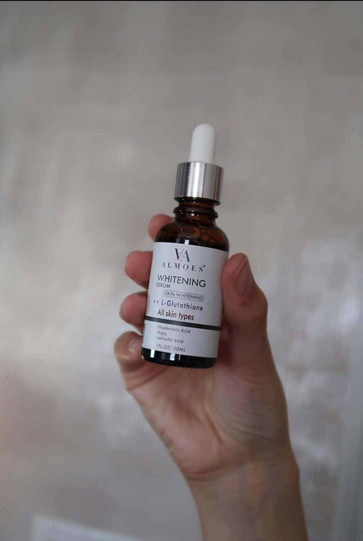 AA almoes ALMOES Facial Serums,L-Glutathione Serum for Skin Moisturising,Balance Skin Tone, lmprove Elasticity- with Hyaluronic Acid, Kojic Acid, Antioxidant Face Serums,30ML