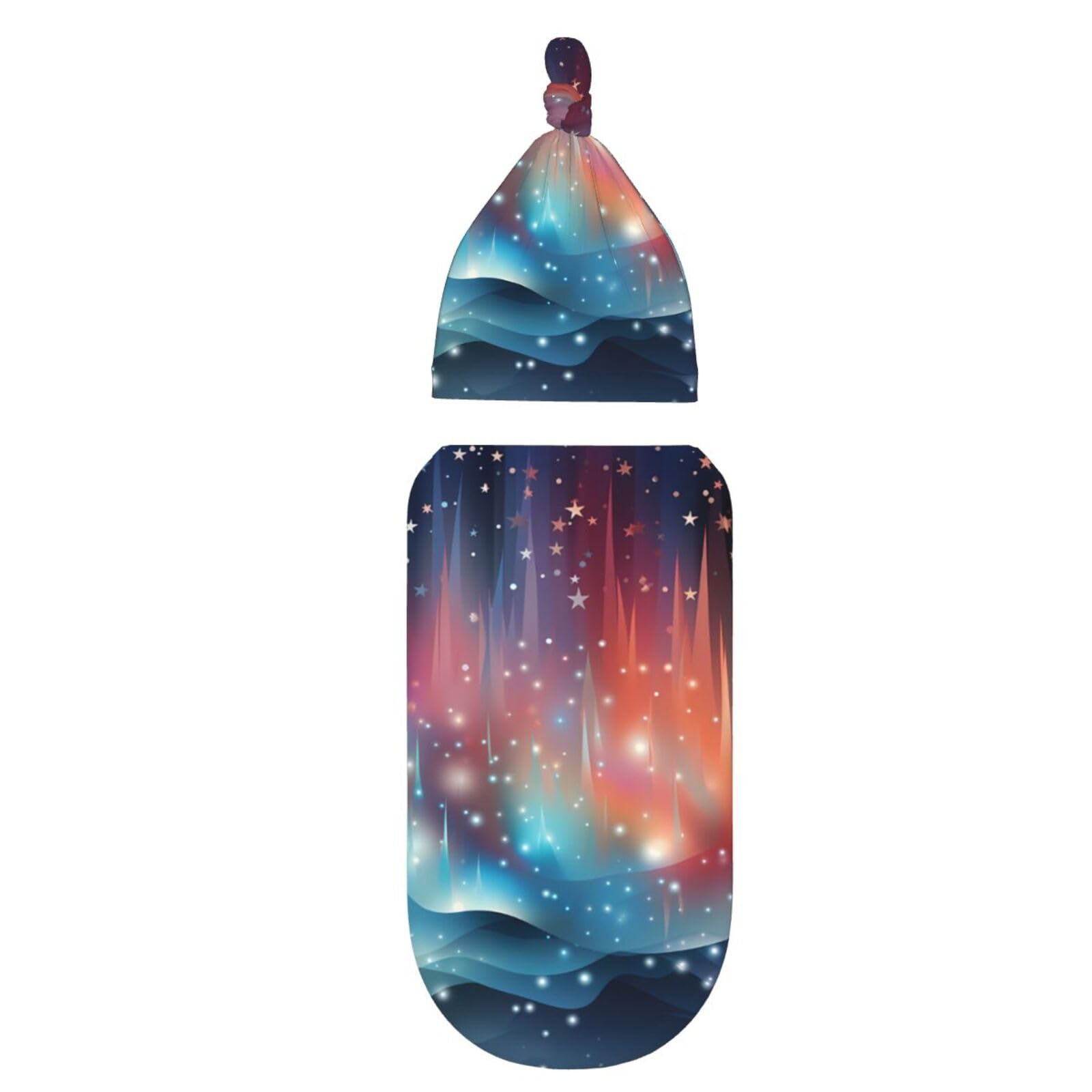 3D Stars zestaw koców i kapeluszy dla noworodków, przytulna chusta dla niemowląt, malucha, komfort, 29 x 53 cm