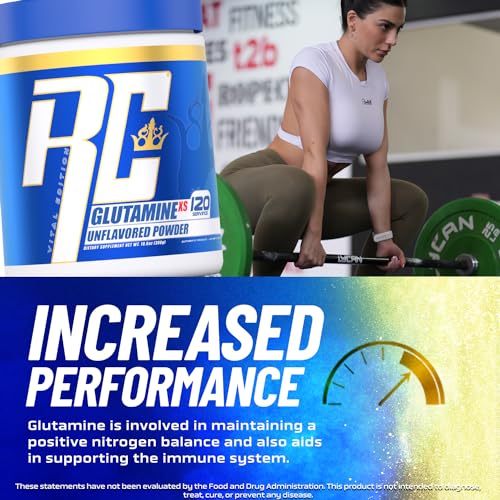 Image of Ronnie Coleman Signature Series Glutamine Powder, Supplement for Post Workout Muscle Recovery, Supplements with L-Glutamine for Men and Women, Strength Support, Unflavored Drink Mix, 120 Servings