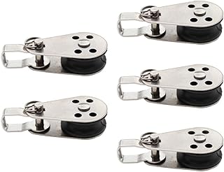 RUNNERGATE 5 Piece Stainless Steel Pulley Nylon Pulley Sailing Yacht Ship Pulley Nylon Rope Pulley Rocking Pulley