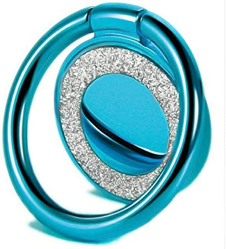 Cell Phone Ring Holder Finger Kickstand Turns 360° Degrees & 180° Degrees Adjustable to Fit Your Needs Helps Stabilize Phone for Selfies iPhone Stand Phone Grip Circle Bling 52014 (Turquoise)