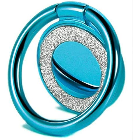 Cell Phone Ring Holder Finger Kickstand Turns 360° Degrees & 180° Degrees Adjustable to Fit Your Needs Helps Stabilize Phone for Selfies Iphone Stand Phone Grip Circle Bling 52014 (Turquoise) Cover