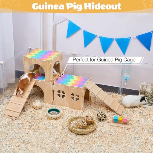 image for Unicorn Catcher Guinea Pig Hideout, Guinea Pig House with Stairs and M